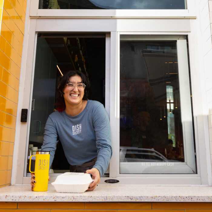 Cashier at drive up window